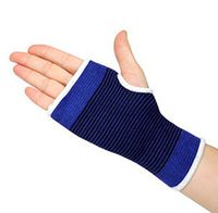 A Pair Lengthened Knitting Wrist Support Sleeve Palm Protector Fingerless Gloves Wrist Pain Relief for Sports