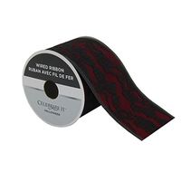 Red and Black Lace Wired Ribbon - 2.5" Wide