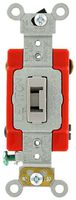 Leviton 1224-2GL 20 Amp, 120/277 Volt, Toggle Locking 4-Way AC Quiet Switch, Extra Heavy Duty Grade, Self Grounding, Back and Side Wired, Gray
