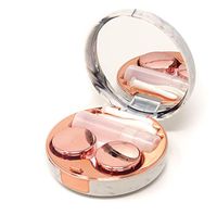 Honbay Fashion Marble Contact Lens Case Portable Contact Lens Box Kit with Mirror (Round)