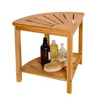 Zhuoyue Corner Shower Bench & Shower Stool with Storage Shelf, Corner Seat for Shower, Use as Small Corner Table