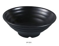 Yanco BP-3018 Black Pearl-2 Bowl, 26oz Capacity, 8" Diameter, 3" Height, Melamine, Black Color with Matting Finish, Pack of 24