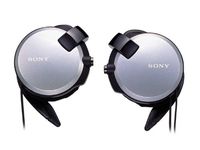 Sony Clip-on Stereo Headphones With Double Retractable Cord | MDR-Q68LW S Silver (Japanese Imports)