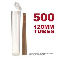 120MM Clear Doob Tubes | 500 Bulk Pack | Waterproof Airtight and Smell Proof Blunt Vial Container | Child Resistant with Squeeze Pop Tops | BPA-FREE | Ideal for Storing King Size Pre Rolled Raw Cones