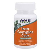 Now Foods Supplements, Iron Complex Caps, Non-Constipating*, Essential Mineral, 100 Veg Capsules