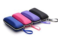 Portable Zipper Protective Eyeglass Sunglasses Cases with 1 PC Microfiber Cleaning Cloth (Pink)