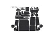 FMtoppeak 27 Pcs Non-Slip Gate Slot Pad Storage Water Coaster Car Pad Cushion Cup Mat for Jeep Cherokee 2014-2017 with Logo (White)