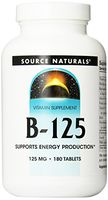 Source Naturals B-125, 125 mg B-Vitamins for Energy Production Support - 180 Tablets