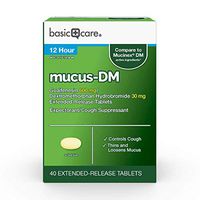Basic Care Mucus DM, Guaifenesin and Dextromethorphan Hydrobromide Extended-Release Tablets, 600 mg/30 mg, 40 Count