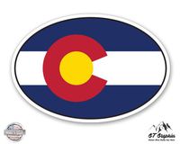 GT Graphics Colorado State Flag Oval - 12" Vinyl Sticker Waterproof Decal