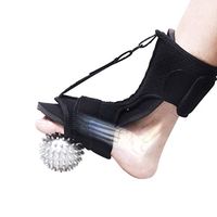 Plantar Fasciitis Night Splint Foot Drop Orthotic Brace, Adjustable Dorsal Night Splints for Plantar Fasciitis, Ankle, Heel, Arch Foot Pain, Achilles Tendonitis Support with Hard Spiky Massage Ball.