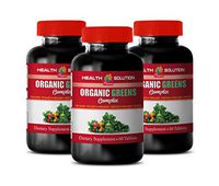Immune System Booster - Greens Organic Complex - Dietary Supplement - Raspberry Supplement - 3 Bottles 180 Tablets