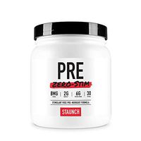 Staunch PRE Zero-Stim - 30 Servings, Blue Raspberry Pre-Workout Powder, No Stimulates. with Betapure, L-Citrulline, Vitamin B12 and More