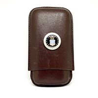 Genuine Leather US Air Force Cigar Case 3-Finger with 3 Cigar Holders - Pocket-Sized Cigar Case for Travel, Gifts for Men by Cigar Cutters by Jim