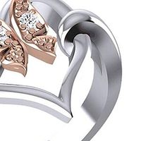 Slendima Elegant Butterfly Love Hollow Heart Shape Rhinestone Finger Ring Wedding Bridal Jewerly Gift - Size 6-10 Rose Gold US 7