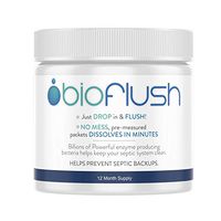 Bioflush Natural Septic Tank Treatment (1-Year Supply - 12 packets) - Safe for Toilets, Sinks, Showers and Garbage Disposal Drains - Pre-Measured for Easy Use - Made in the USA, Dissolves in Minutes