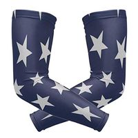 LEVEIS July 4Th Independence Day American Flag Stars Sports Compression Arm Sleeves for Baseball, Basketball, Football, Cycling, Golf 1 Pair 2 Sleeves