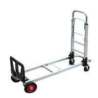 Rolling Walkers Platform Truck Folding Flatbed Household Trolley Portable Shopping cart Pull Cargo Truck Can Bear 200 kg (Color : Silver, Size : 8910740cm)