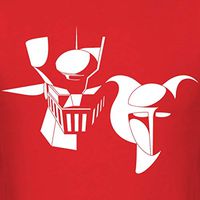 Mzainger and Aphrodite Head 5.5" Giant Robot Die Cut Silhouette Decal Sticker for Laptop Car Window Tablet Skateboard - White Color