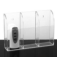 MyJell Acrylic TV Remote Control Holder Wall Mount Storage Box Media Organizer Rack