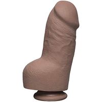Doc Johnson The D - Fat D - 8 Inch with Balls - ULTRASKYN - 8" Long and 2.75" Wide - Strong Suction Cup Base - O-Ring Harness Compatible Dildo, Caramel