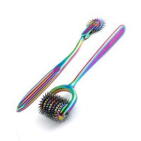 G.S Set of 2 Wartenberg Neurological Pin Wheel Pinwheel 1 & 7 Head Diagnostic Multi Color Rainbow Best Quality