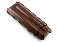 Skyway Byron Leather 2 Cigar Case Holder - Brown