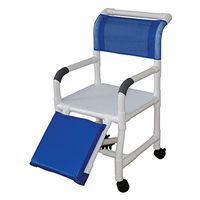 MJM International 118-3TW-AF Standard Shower Chair with Flat Stock Seat and Elevated Leg rest, Royal Blue/Forest Green/Mauve