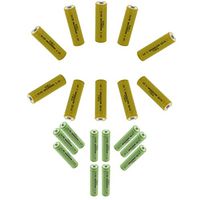 10x AA NiCD 1000mAh & 10x AAA 800mAh NiMH High Cap Rechargeable Batteries For Solar Lights, Garden Lights, Radios, Clocks, Alarm System Keypads, Remotes