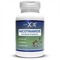 Genex Nicotinamide 500mg 100 Capsules Flush Free Niacin Vitamin B3 for Healthy Skin (not riboside or mononucleotide)