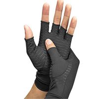 Aoile Arthritis Gloves, Copper Fiber Arthritis Compression Breathable Half-Finger Gloves for Rheumatoid & Osteoarthritis M