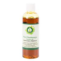 R V Essential Pure Chaulmoogra Carrier Oil 100ml (3.38oz)- Hydnocarpus Wightiana (100% Pure and Natural Cold Pressed)