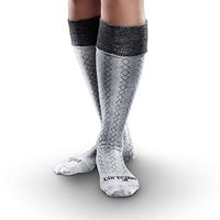Core-Spun Patterned AFO Interface Socks for Adults – Classic Diamond, Grey & Black, Adult Regular