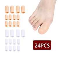 Gel Toe Cap 24 Pcs Gel Toe Cushions to Protect Callus,Blistering, Silicone Ingrown Toenails, Corns, Blister Gel Toe Protector Pain Relief