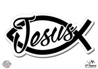 GT Graphics Jesus Christian Fish Believe - 12" Vinyl Sticker Waterproof Decal