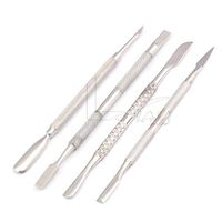 LAJA Imports 4 Pcs Stainless Steel Cuticle Pusher Remover for Dead Skin Manicure Pedicure Tool Set