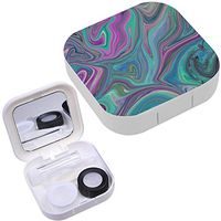 Portable Contact Lens Case Box Travel Kit Mirror + Bottle + Tweezers Container Holder [ Marbel Unique Mother Perl ]