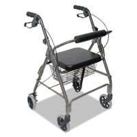 Mabis 501-1012-4100 Ultra Lightweight Aluminum Rollator - Straight Backrest - Titanium