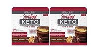 SlimFast Keto Fat Bomb Snacks, 17 Grams, 14 Pack Box - 2 Pack Bundle (Peanut Butter 2 Pack)