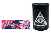 Herb Airtight Container Fresh Kettle with Juicy Jay's Bubblegum 1.25 Flavored Hemp Rolling Papers 1 Count DC Crafts Nation- Illuminati