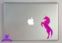 Overly Attached Decals Rearing Unicorn Specialty Vinyl Decal Sized to Fit A 13" Laptop - Purple Metal Flake