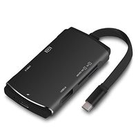VERSUSWOLF USB C Hub,USB C Adapter,Aluminum Multiport USB Type C Hub to 4K HDMI, Multi-Port Converter,3.0 USB SD/Micro SD Card Reader (Black-2)