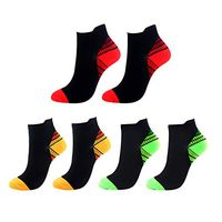 Compression Socks for Men Women 5 Pairs Best Low Cut Athletic Ankle Socks Running, Flight, Travel, Nurses