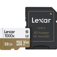 Lexar 32GB Professional 1000x microSDHC UHS-II Memory Card with SD Adapter, Up to 150MB/s Read Speed