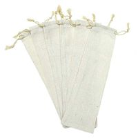 WEFOO 10 Pieces Straw Carrying Case, Reusable Drawstring Cutlery Bag,Protable Cotton and Linen Straw Case for Stainless Steel Straws, Glass Straws, Silicone Straws Safety and Reusable Straw Case