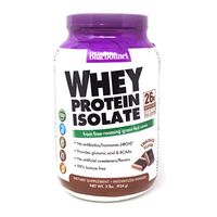 Bluebonnet Nutrition Whey Protein Isolate Powder, Whey From Grass Fed Cows, 26g of Protein, No Sugar Added, Non GMO, Gluten Free, Soy free, kosher Dairy, 2 Lbs, 28 Servings, Chocolate Flavor