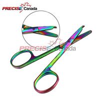 PRECISE CANADA: MULTI TITANIUM COLOR RAINBOW STITCH SCISSORS 3.5" STAINLESS STEEL
