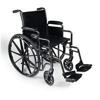 Everest & Jennings Traveler SE Wheelchair, Detachable Desk Arms & Swingaway Footrests, 20x18" Seat, Silvervein Color