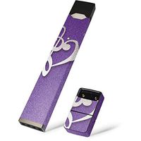 Skinit Decal Wrap for Juul E-Cigarette - Originally Designed Purple Glitter Musical Heart Design