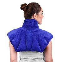 Large Microwavable Heating Pad for Neck and Shoulders, Neck Relief, Stress Relief, Anxiety Relief, Neck Wrap Alternative to Rice Bags for Heat Therapy (Blue Unscented)